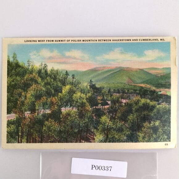 Polish Mountain West Hagerstown Cumberland Maryland Vintage Linen Postcard 1959 - Picture 1 of 2